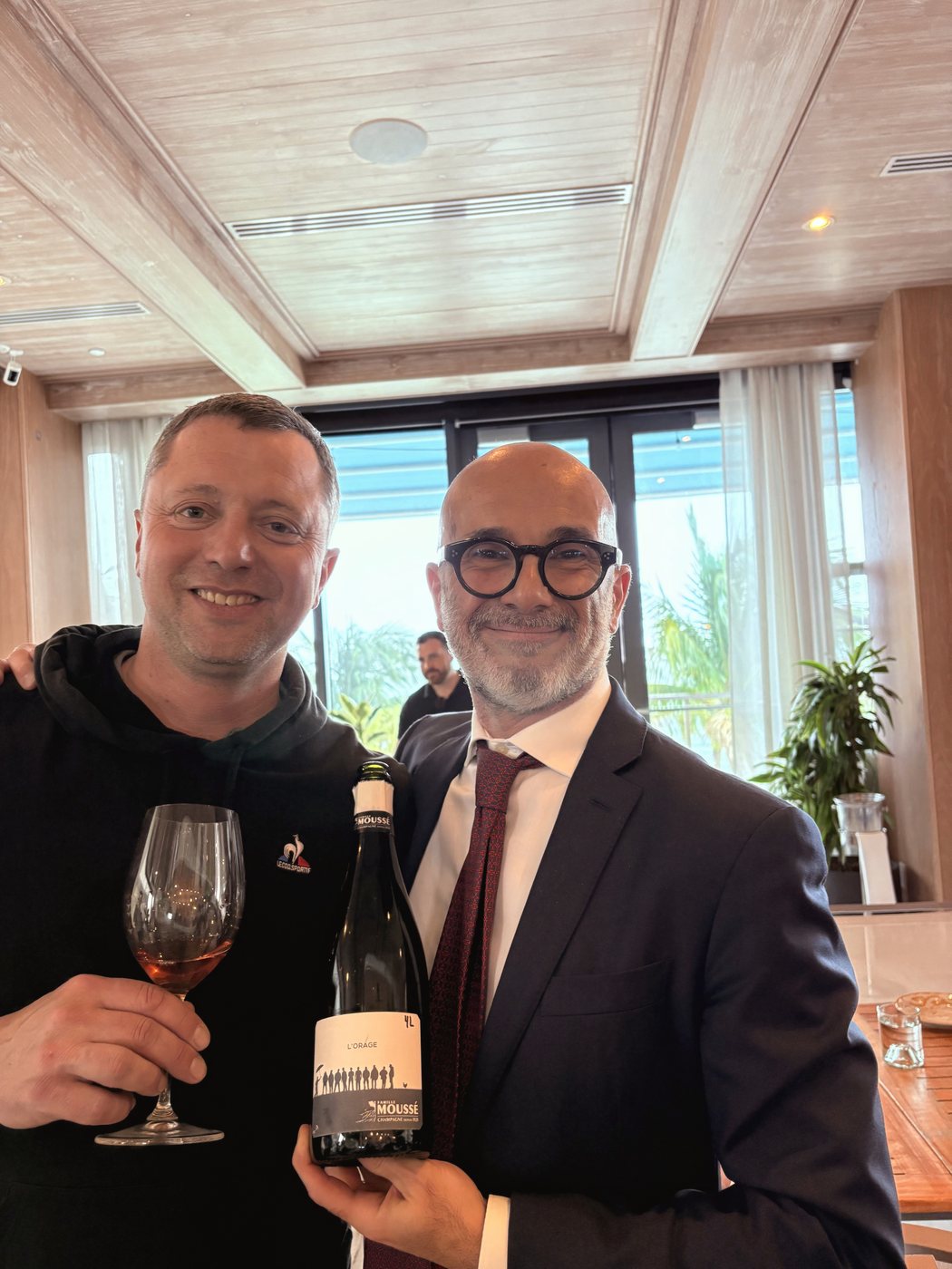 Fabrizio Gallina with Cédric Moussé, Famille Moussé, Champagne, France