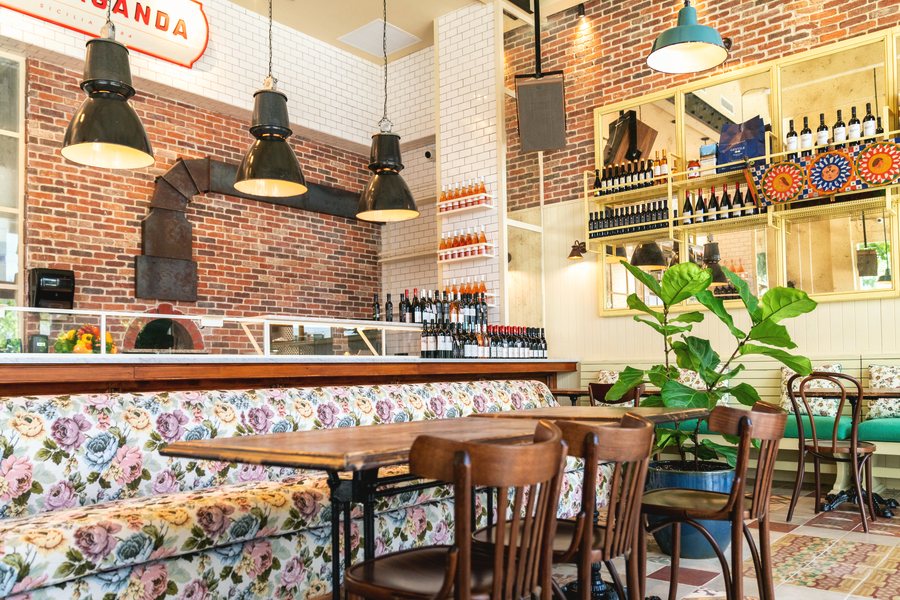 The dining room of Pastificio Propaganda, Miami